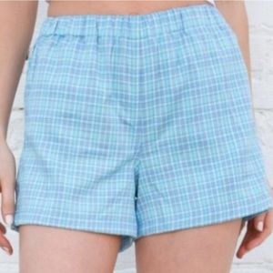 Brandy Melville Logan Blue Plaid Shorts